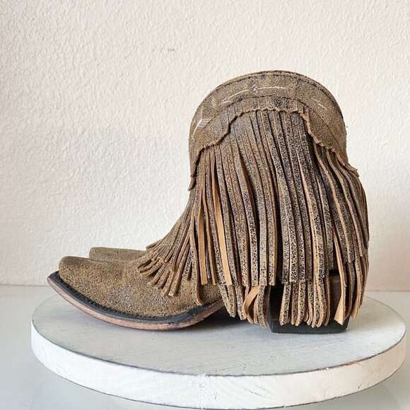 Junk Gypsy SPITFIRE Lane Cowboy Bootie Womens 5.5 Brown Western Cowgirl Boots - Picture 4 of 9